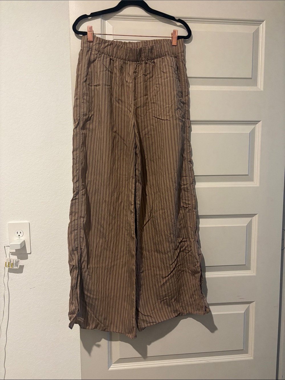 ZARA Women’s Tan-Brown Striped Pants